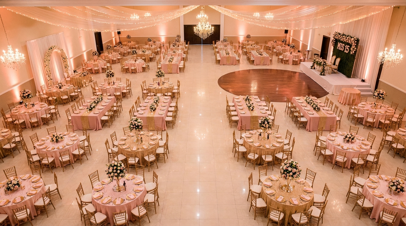 Plan Your Layout Before the Big Day for quinceañera table setup ideas - event planning photography