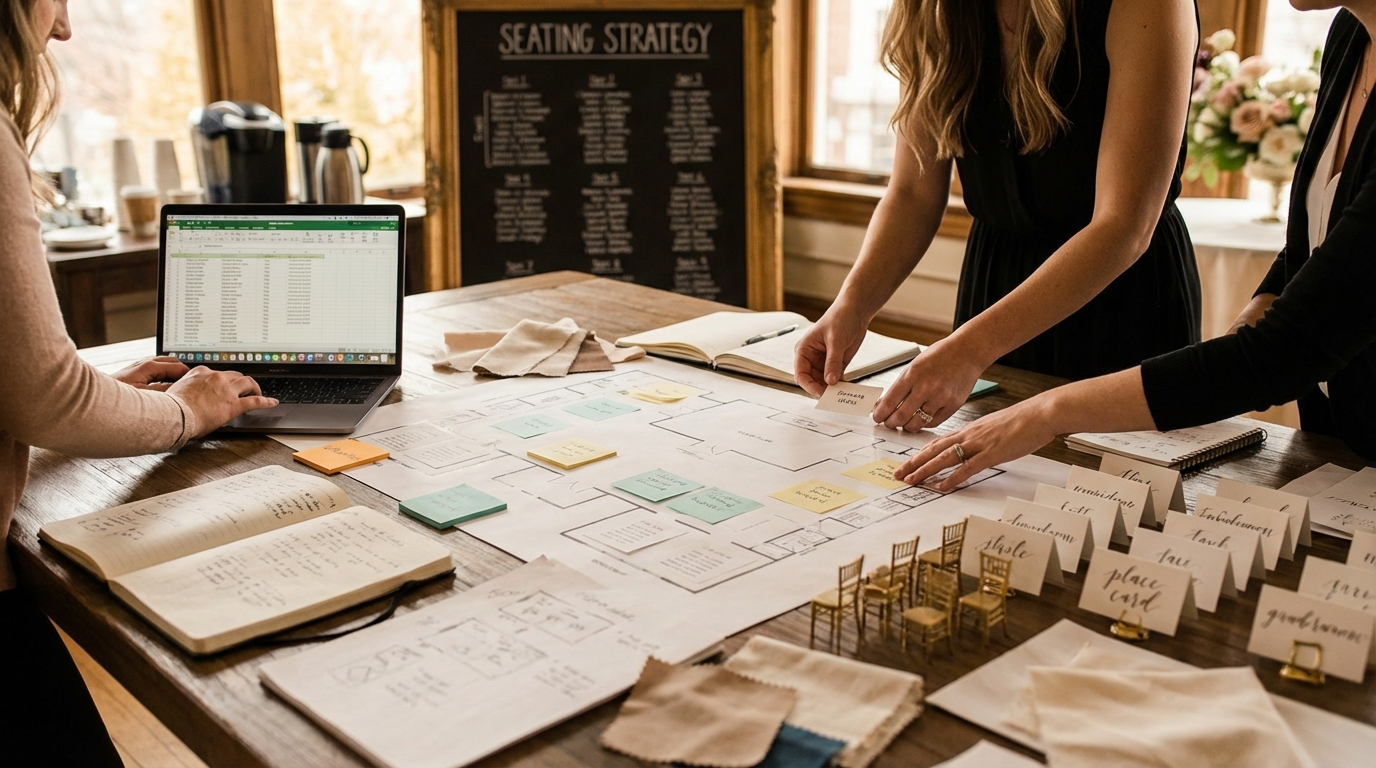 Step 3 Group Your Guests Strategically for how to make a wedding seating chart - event planning photography