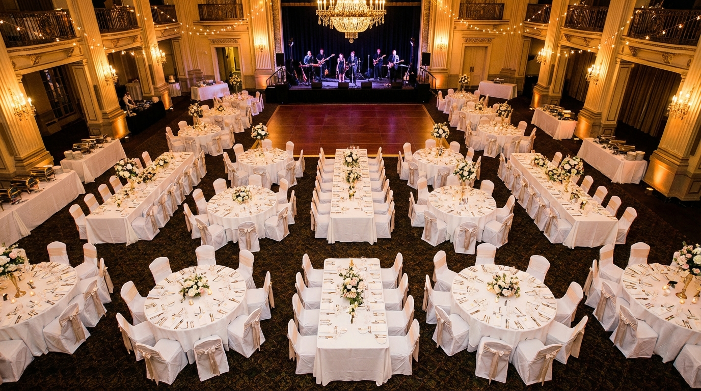 how many taules for event calculator